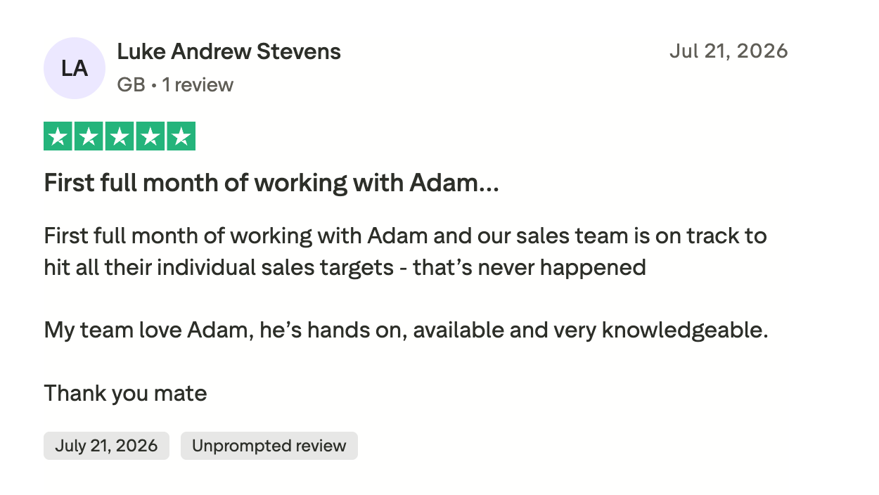 Sales Chief Trustpilot review 2