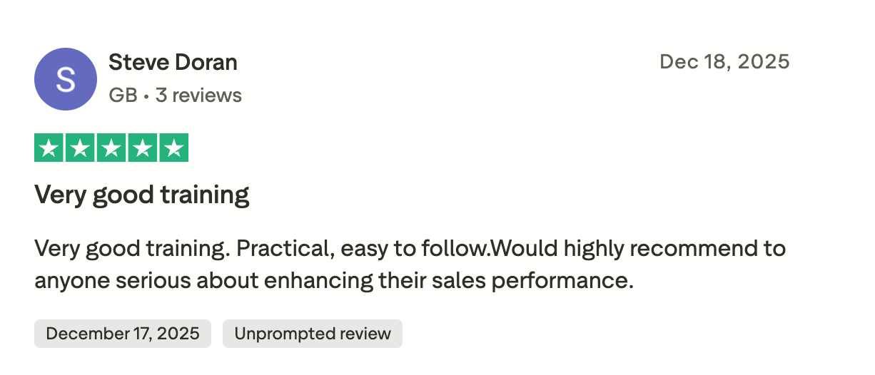 Sales Chief Trustpilot review 5