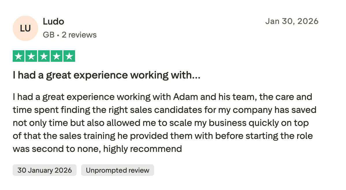 Sales Chief Trustpilot review 7